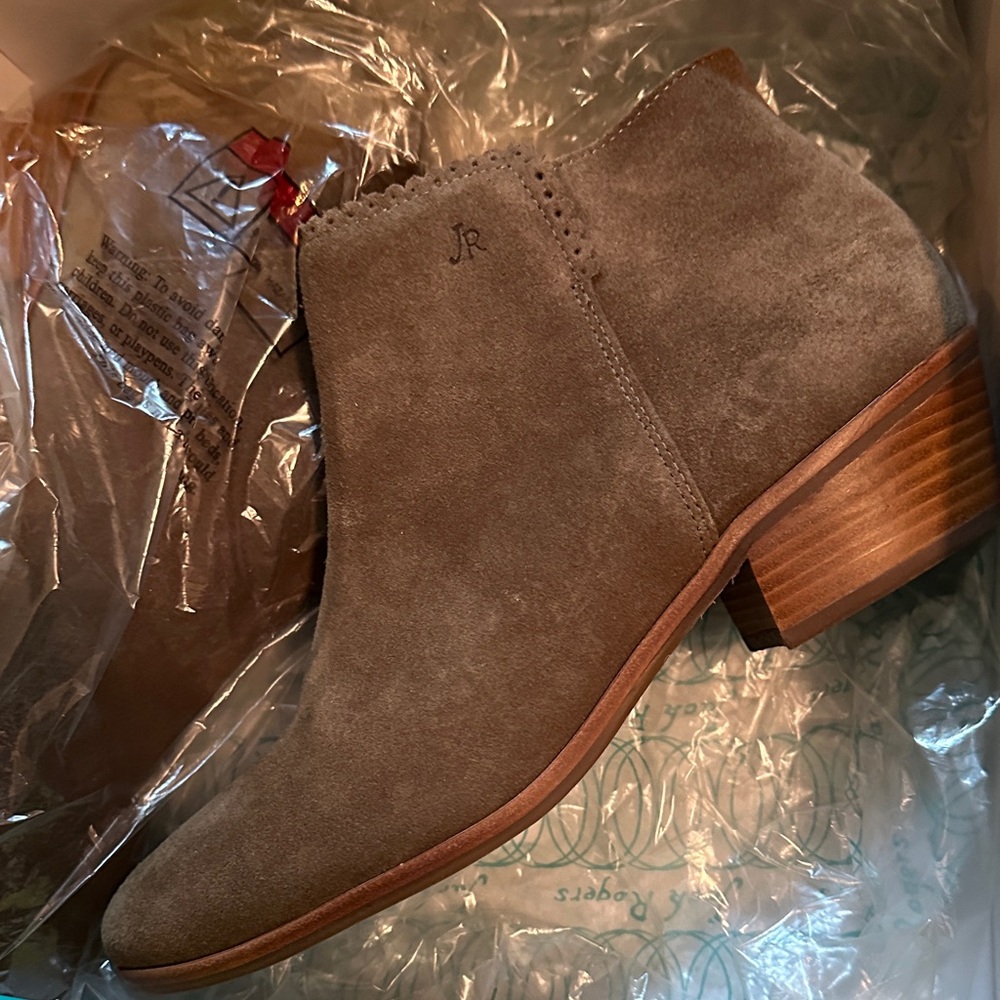Jack Rogers Suede Tan Ankle Booties - Picture 2 of 3